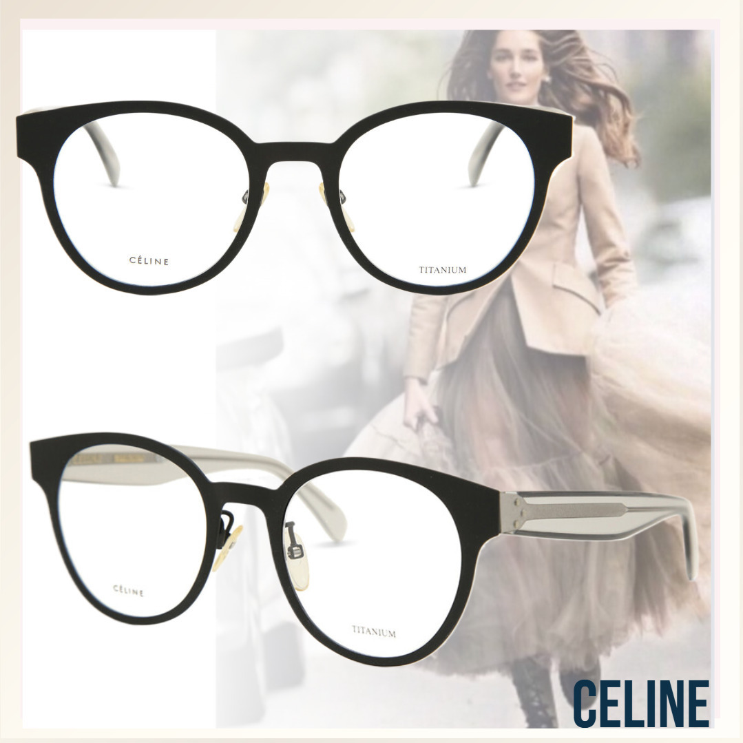 ラウンドフレームが魅力の 《Celine 》ブラックカラーアイウェア