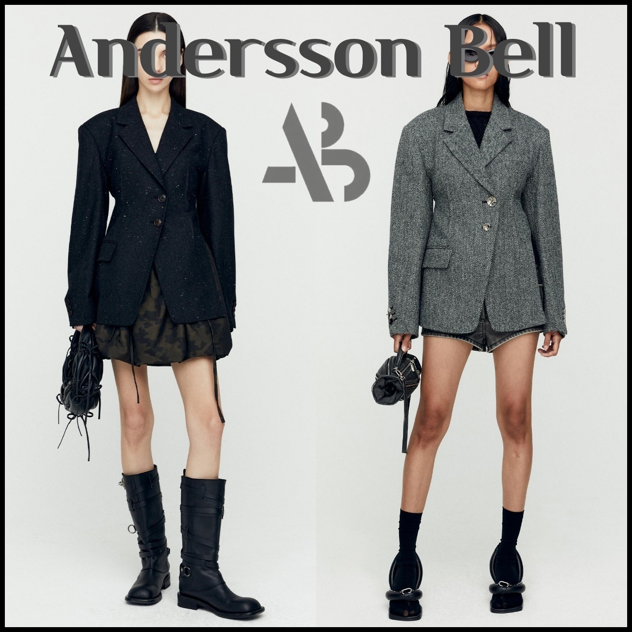 [Andersson Bell]HARRIS TWEED CUTOUT HARNESS JACKET★韓国人気