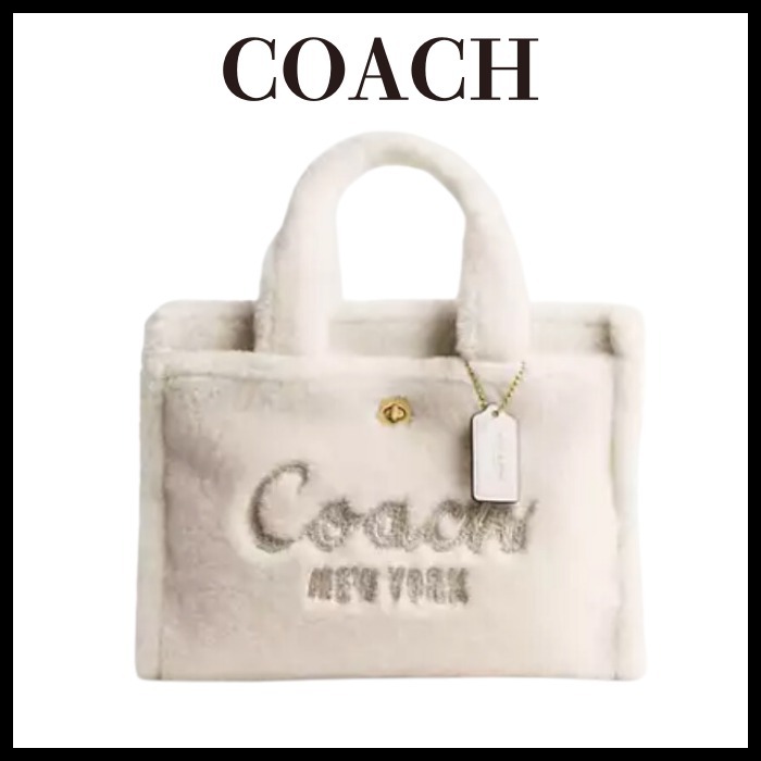 NEW【COACH】シアリングカーゴトートバッグ〈ストラップ付〉