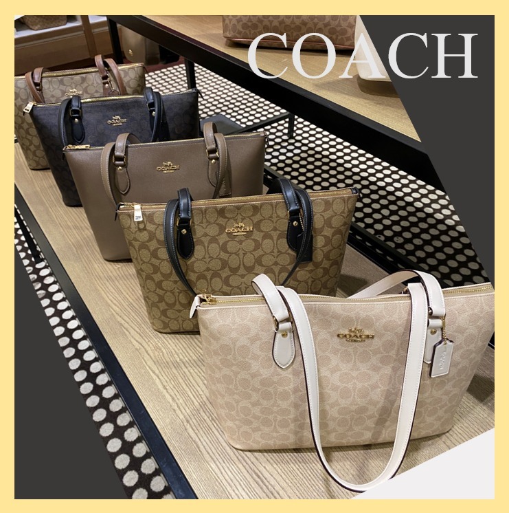 【COACH】A4収納可☆ シグネチャー柄 ギャラリートート
