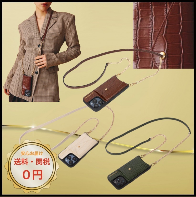 関税込み♪BANDOLIER 16対応★VIVIAN iPhoneケース クロスボディ