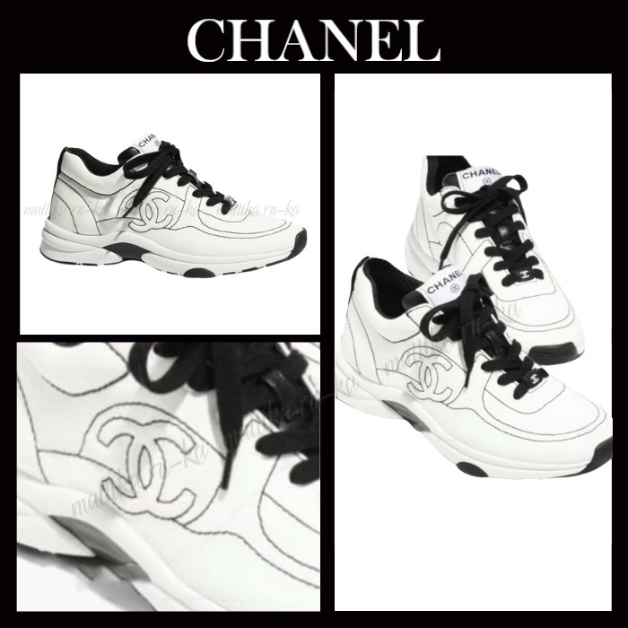 ブラックステッチ☆【CHANEL】シャネル CCマーク スニーカー