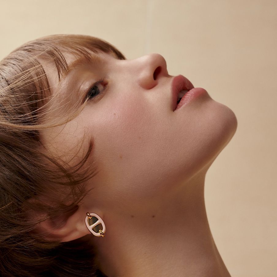 シンプルで上品な♪【HERMES】《Mini Maillon》 ゴールド ピアス