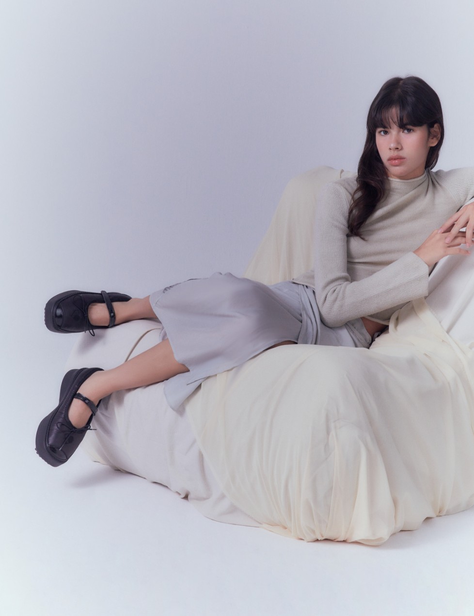 バレエシューズ [FLCT] Glow padding mary jane FLCT]Glow platform mary jane/aespaカリーナ着用 (flct