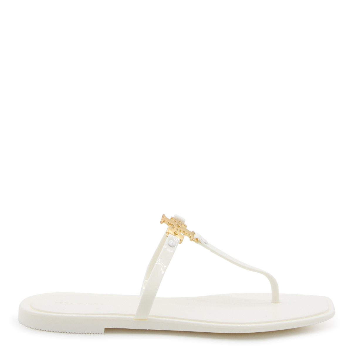 フラットシューズ TORY BURCH IVORY AND GOLD RUBBER ROXANNE JELLY FLATS