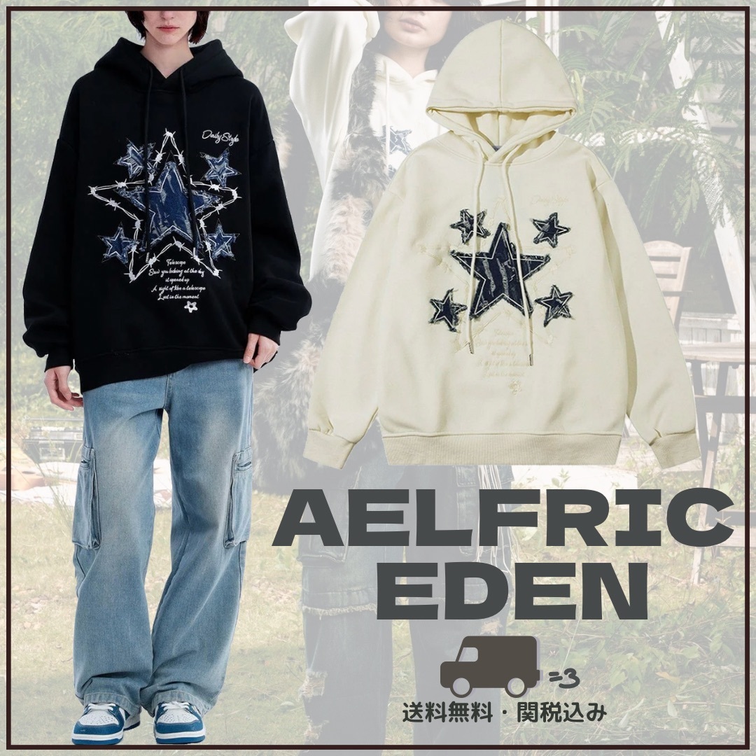 【Aelfric Eden】アップリケ 刺繍 パーカー ◇Aelfric Eden◇ アップリケ 刺繍 スターパーカー
