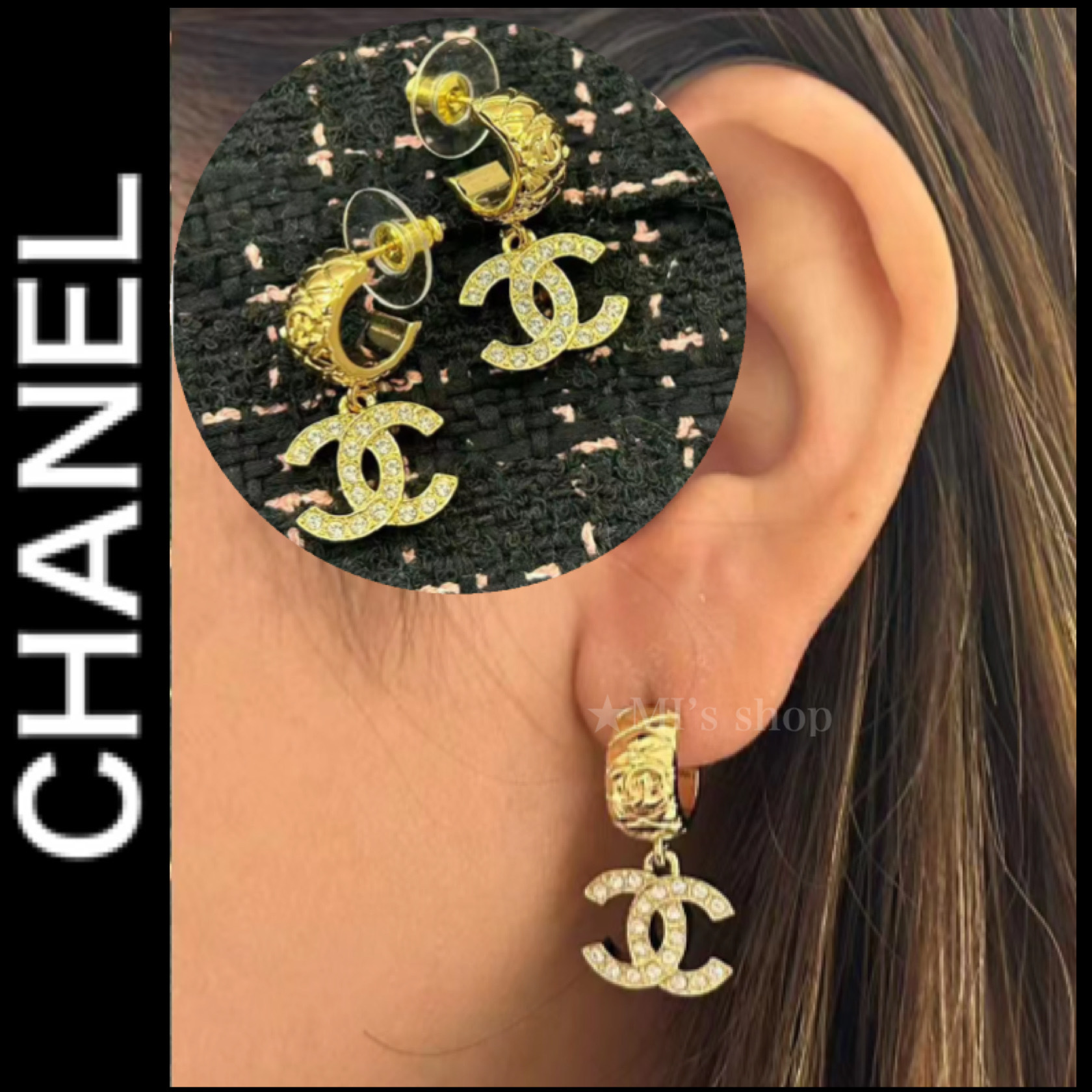 【エレガント】CHANEL ピアス CCロゴ 上品
