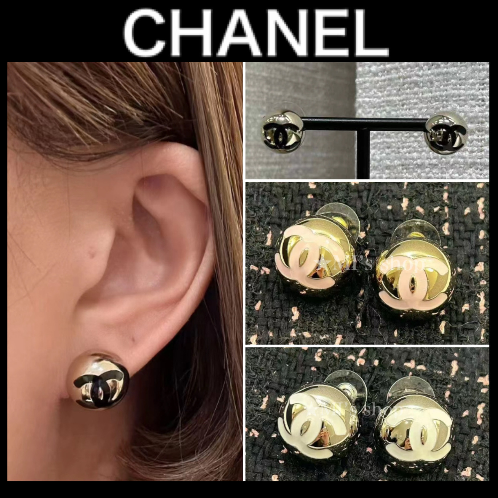 【ころんと可愛い】CHANEL ピアス CCロゴ 上品