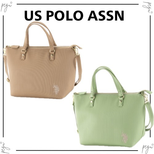 【US POLO ASSN】国内発送 ハンド・トートバッグ プリーツ