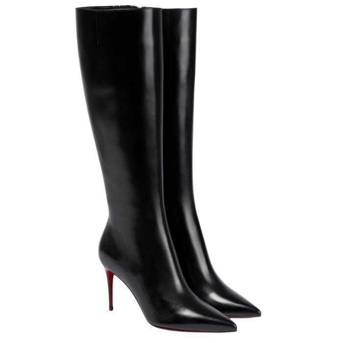 Christian Louboutin★レザー ロゴ ニーハイ ブーツ★関税込