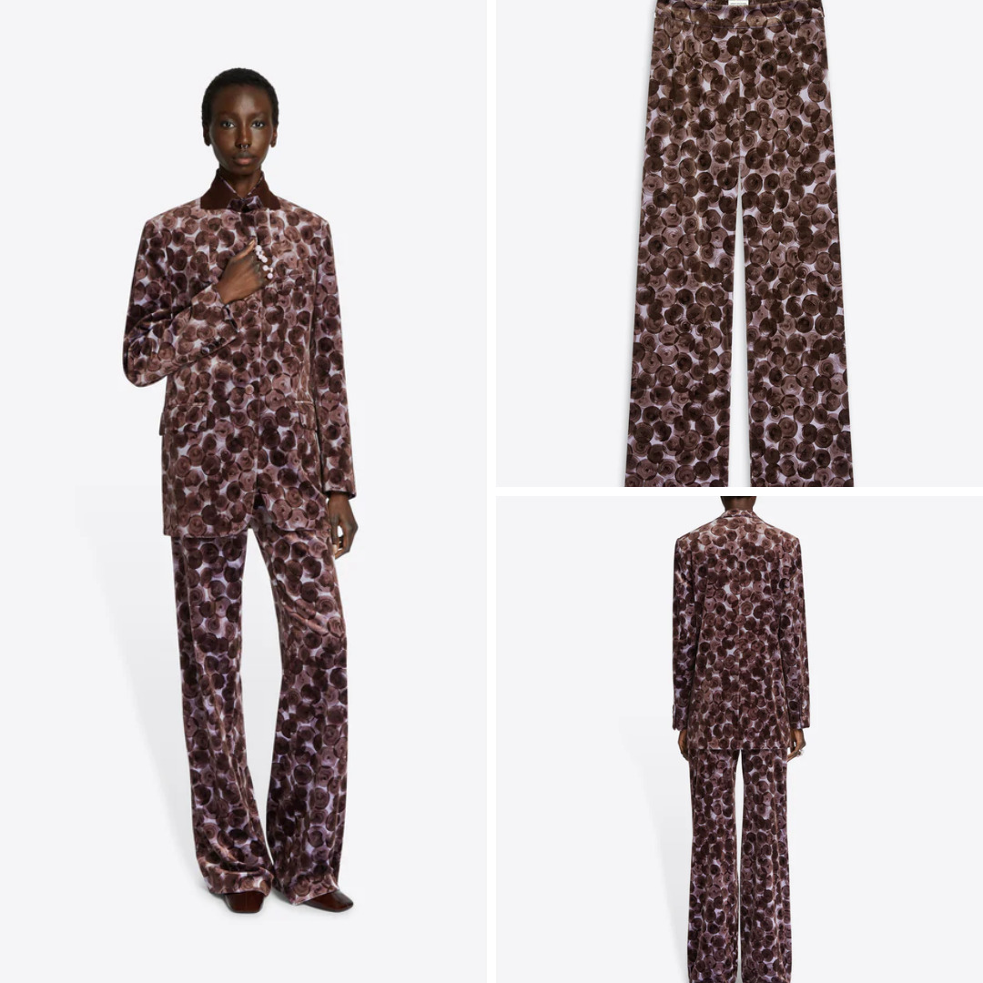 《送料無料》 Dries Van Noten Printed velvet pants