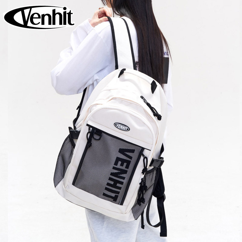 ★VENHIT★ MESH 3D LOGO バックパック (white)
