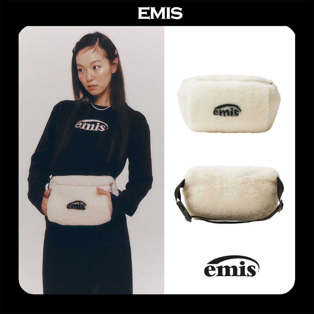 EMIS★韓国大人気 LOGO JACQUARD WARMER PANNY BAG-WHITE