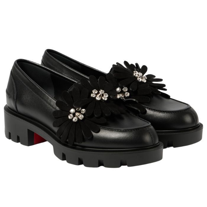 Christian Louboutin★フローラ レザー ロゴ ローファー★関税込