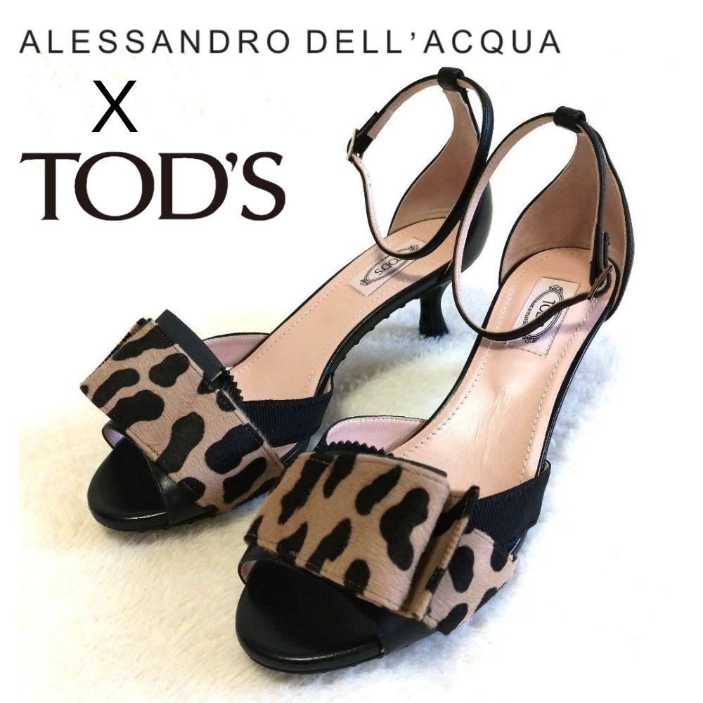 関税送料込♪TOD'S X ALESSANDRO DELL'ACQUA/レオパードサンダル