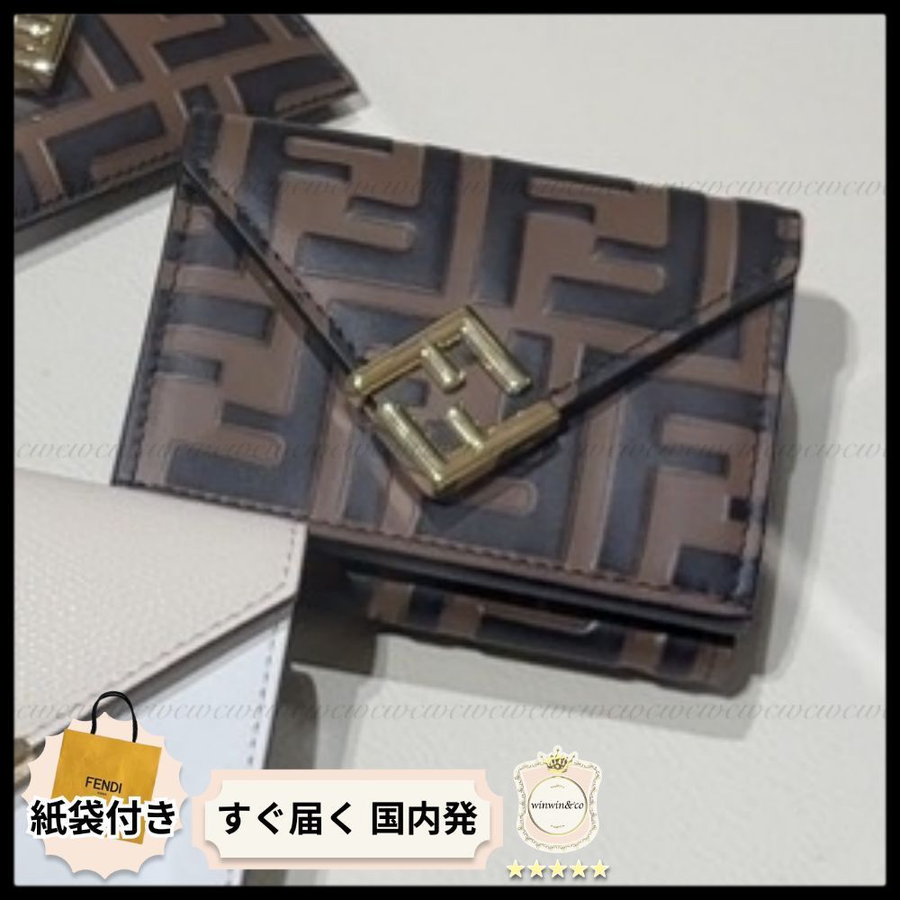【完売必至】フェンディ■FFレザー ダイヤモンド 三つ折り財布