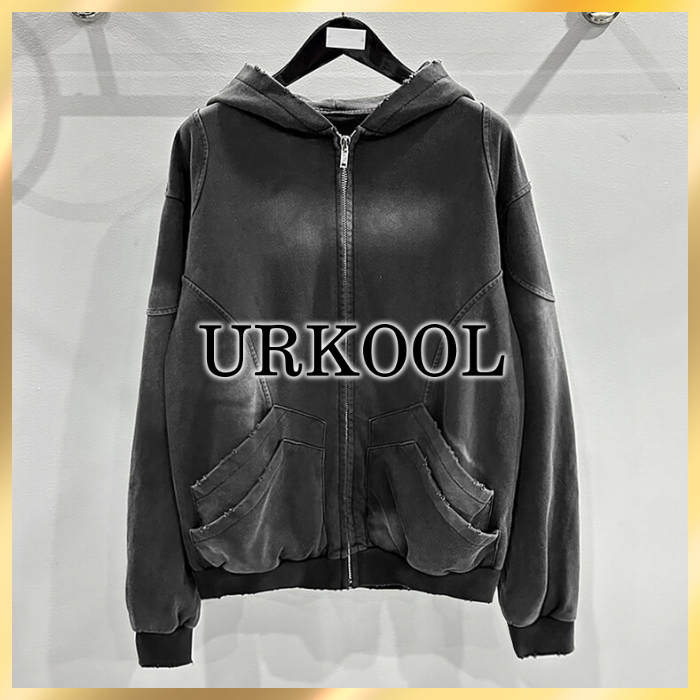 国内発送/関税込☆URKOOL☆ウォッシュド ジッパー パーカー☆