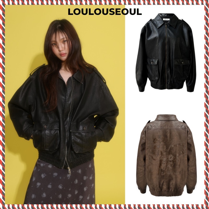 【Loulouseoul】24fw City Blooming Leather Jacket