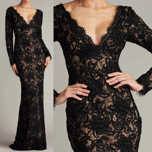 SHO BY TADASHI SHOJI Vネックレースカクテルワンピース