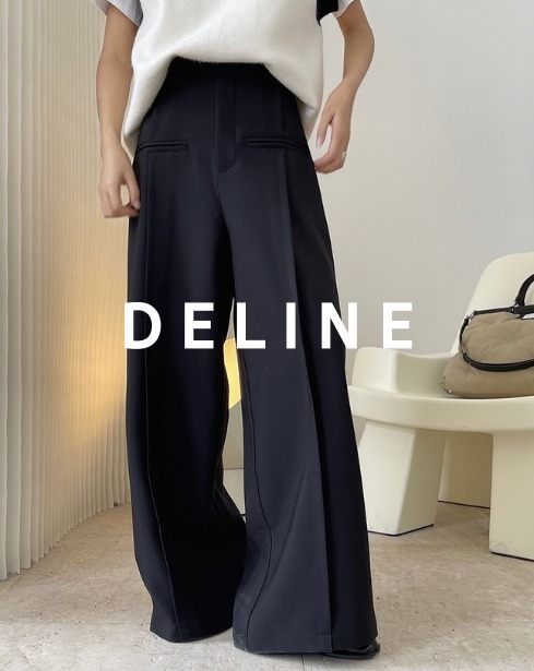 送料・関税込【DELINE】ハイウエスト ルーズフィットスラックス