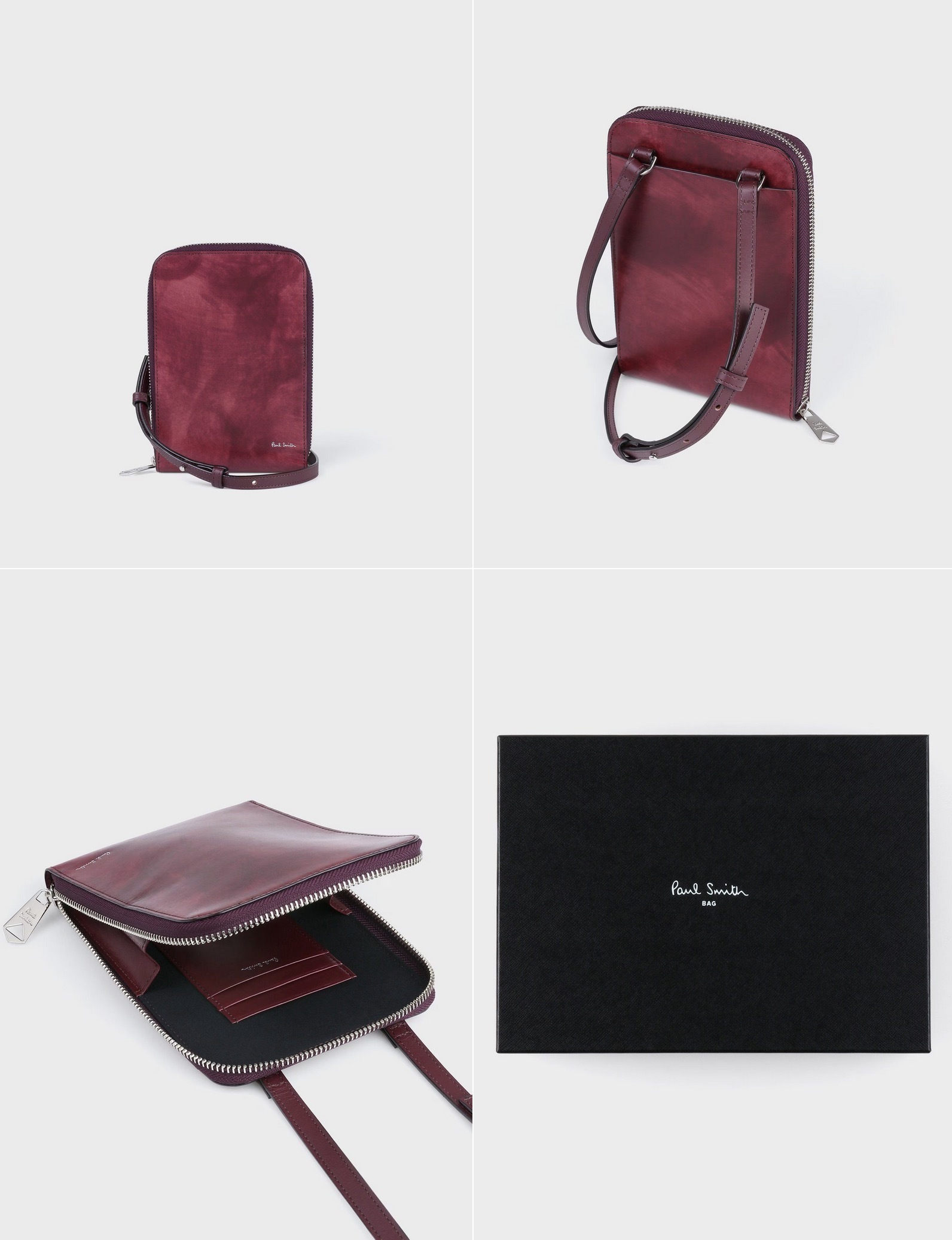 ギフトにも ★PAUL SMITH★ マーブルレザー フォンポシェット ☆ Paul Smith ☆ スマートフォンケース (Paul Smith/ショルダー