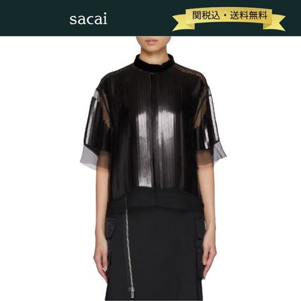 sacai セミシアーモックネックトップ