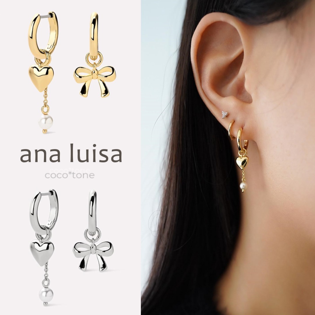 ana luisa◆ハートとリボンの揺れるパールピアス＊Esther