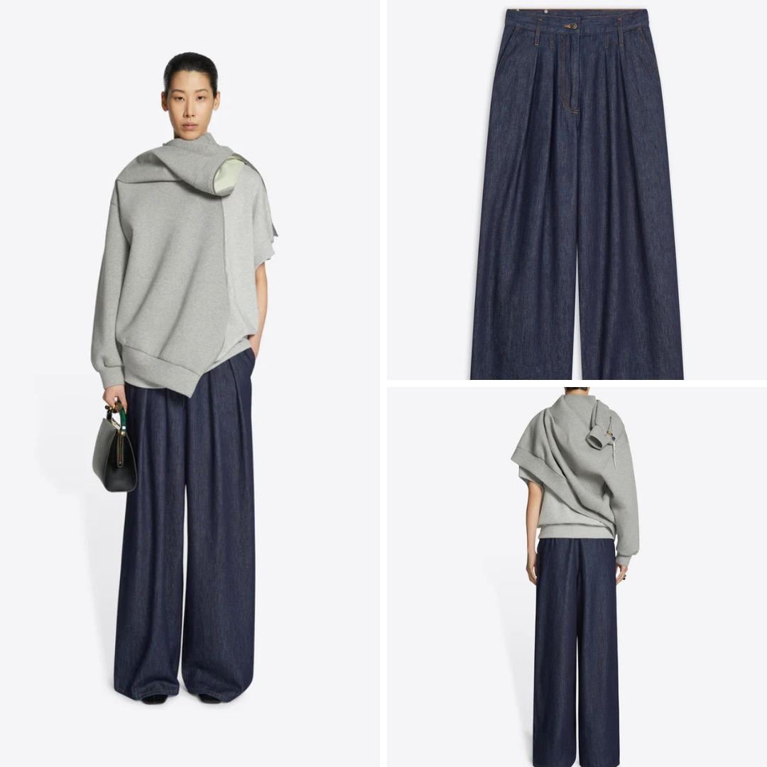 《送料無料》 Dries Van Noten Wide pleated jeans