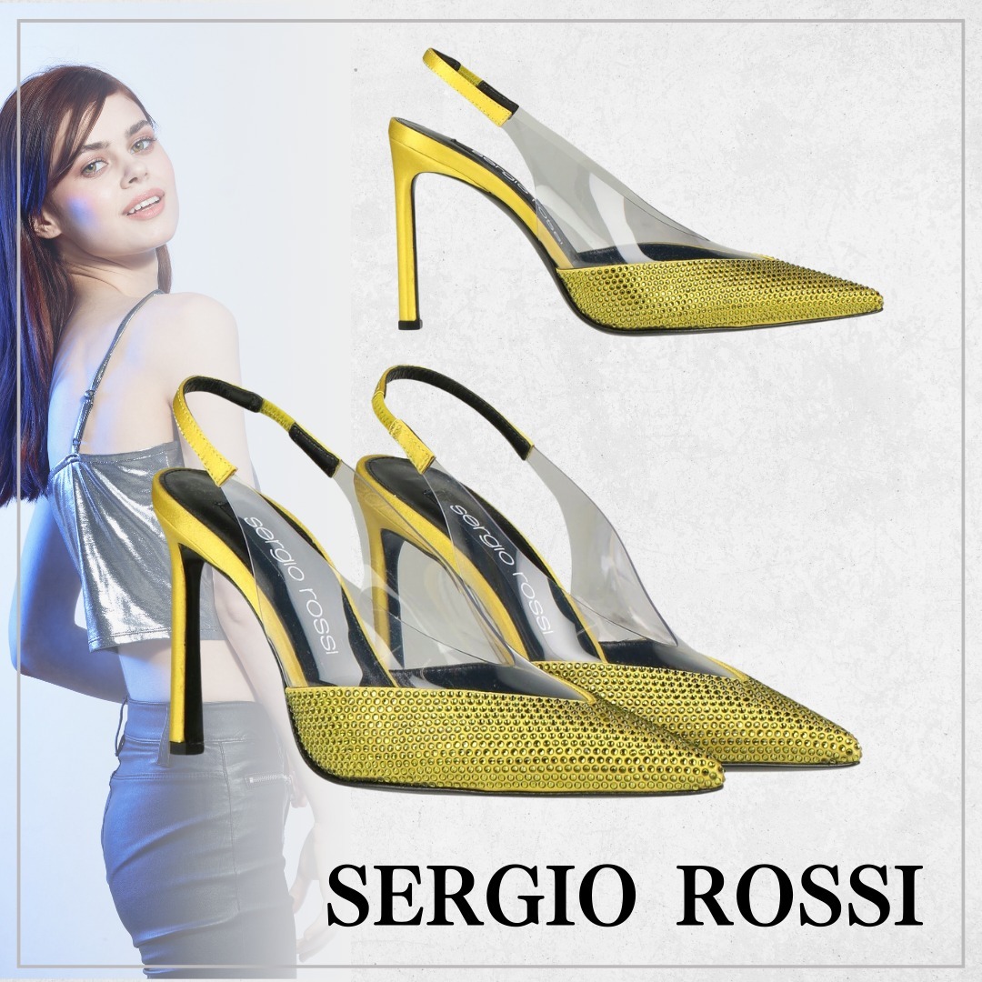 【大人のビタミンカラー】SERGIO ROSSI サテンパンプス