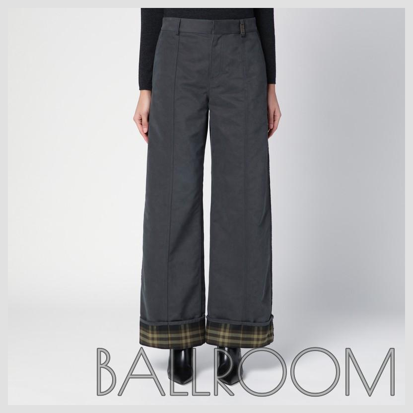 パンツ BURBERRY ASH COLOURED TROUSERS WITH LAPELS