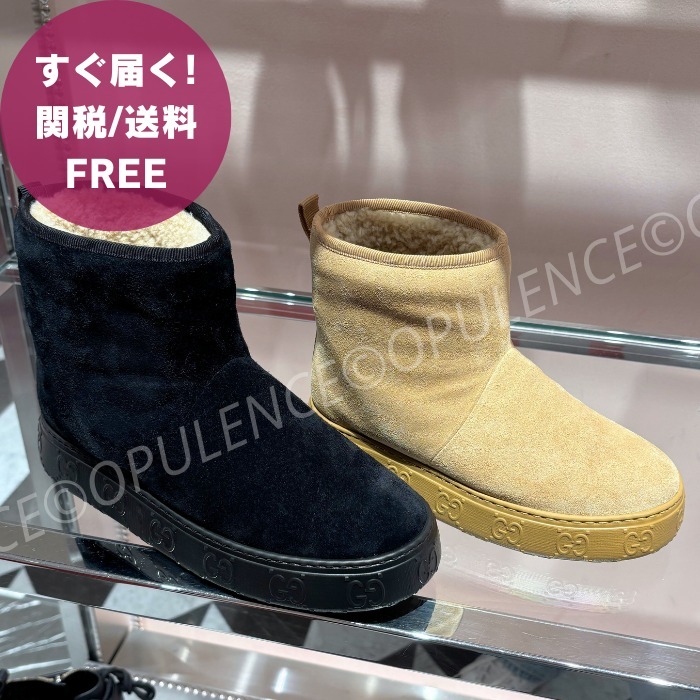 GUCCI グッチ 人気 GG スエード ショート/アンクルブーツ