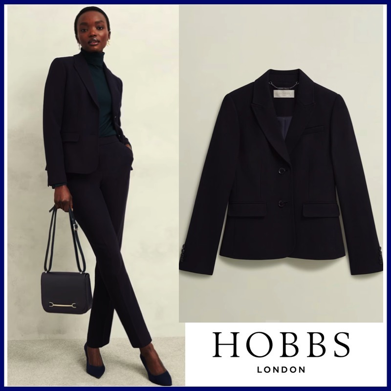 安心/国内発送☆【HOBBS】知的ネイビー♪オフィスジャケット