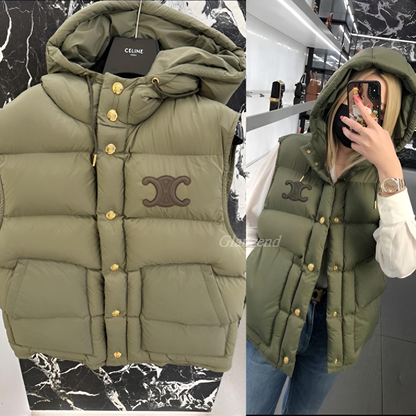 ☆大人気☆【CELINE】カーキ 軽量ナイロン トリオンフ ベスト