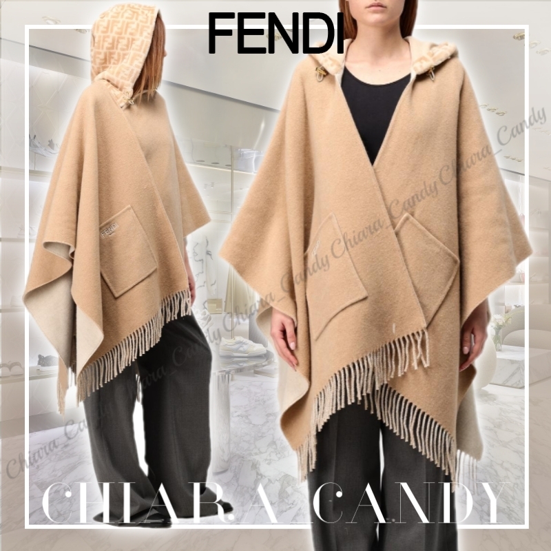 【24AW NEW】FENDI_women / FFパターンフード付きケープ