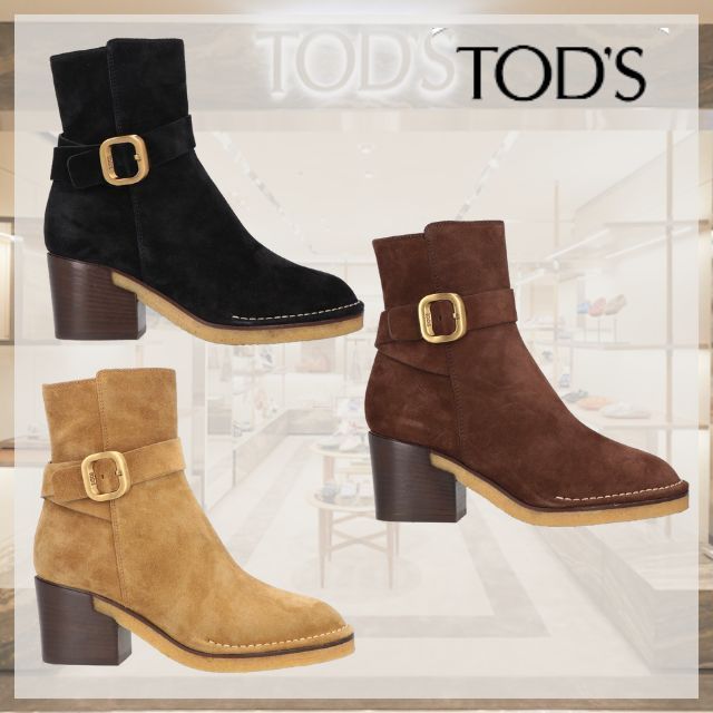 TOD'S* トッズ スエード ショートブーツ ファスナー付き 送関込