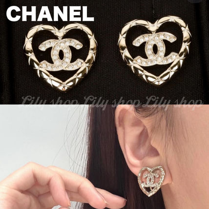 ハートで上品&可愛く♪】CHANEL ハート ゴールドピアス