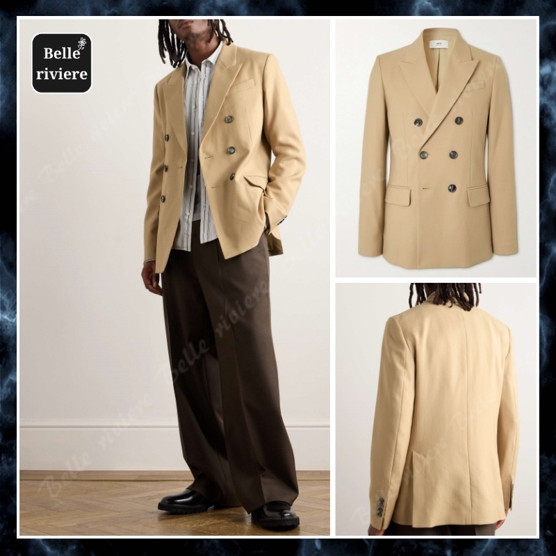 24AW new/AMI PARIS ウールツイルダブルブレザー Blazer Beige