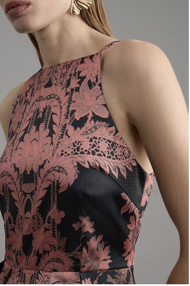 【KAREN MILLEN】プチジャカード織り花柄マキシドレス 関税込 KAREN MILLEN】プチジャカード織り花柄マキシドレス 関税込