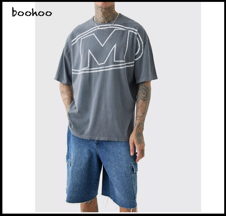 boohoo オーバーサイズ ロゴTシャツ 半袖