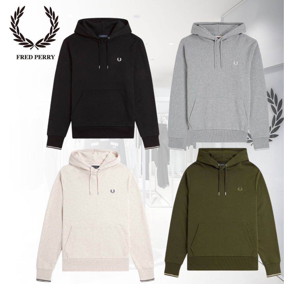 ★人気【FRED PERRY】Tipped Hooded スウェットパーカ