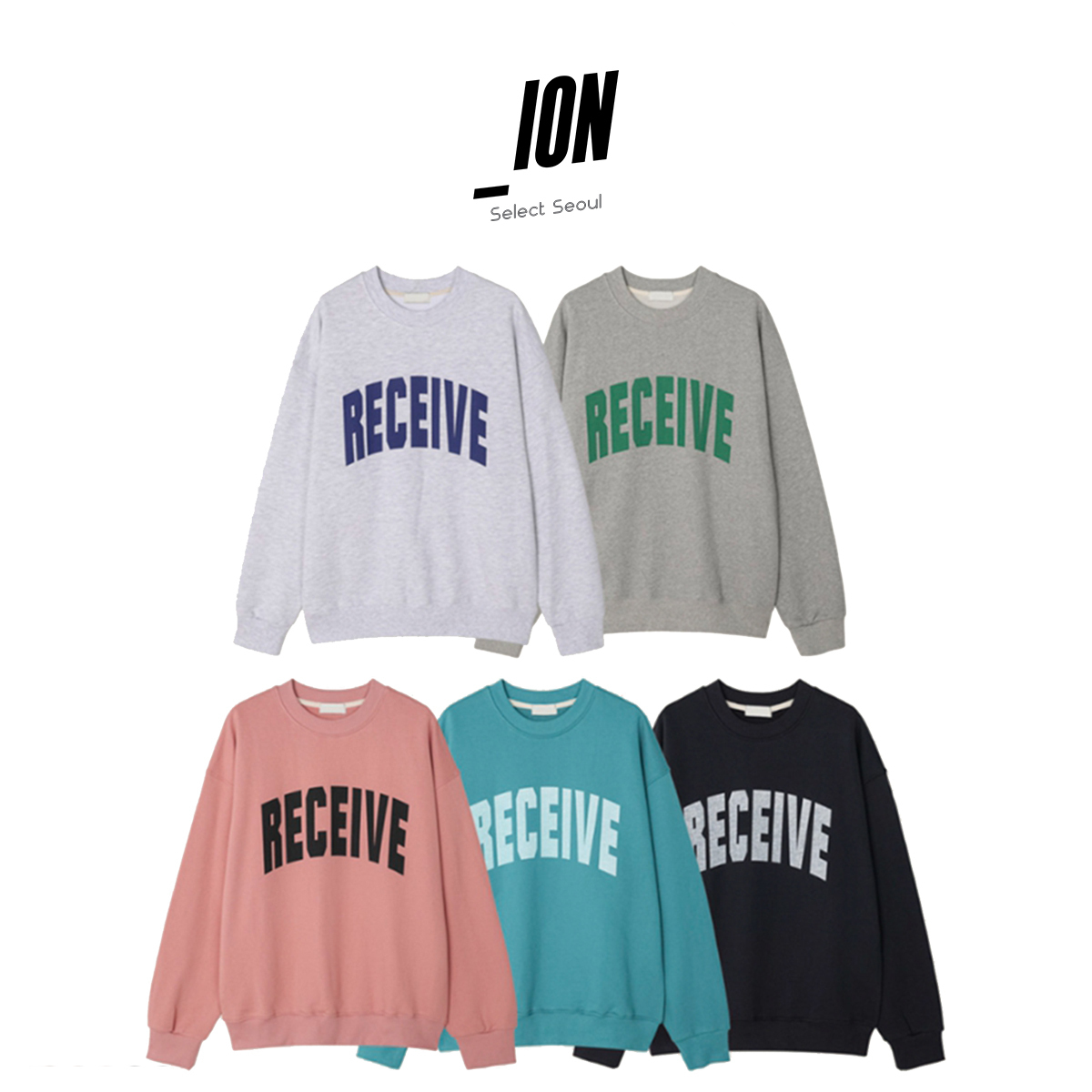 【IONSEOUL】Receive Lettering Overfit Long Sleeve 4JH624