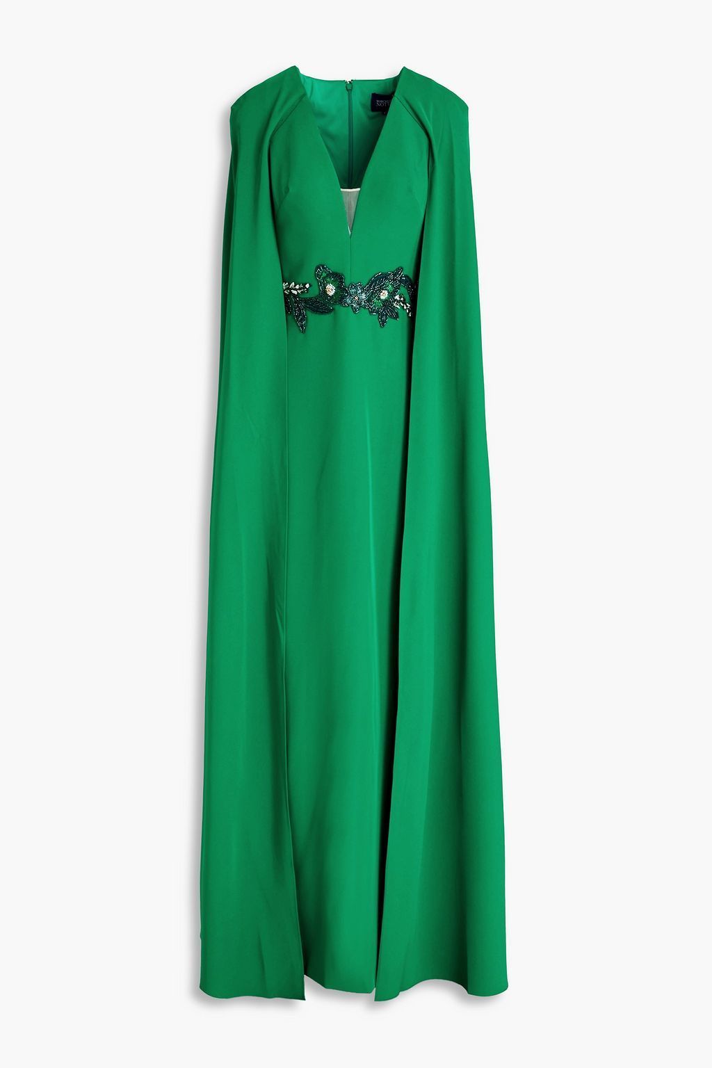 Marchesa Notte☆ケープ風 ストレッチクレープ ロングドレス♪ MARCHESA NOTTE クレープ ロングドレス ケープ風 | THE OUTNET