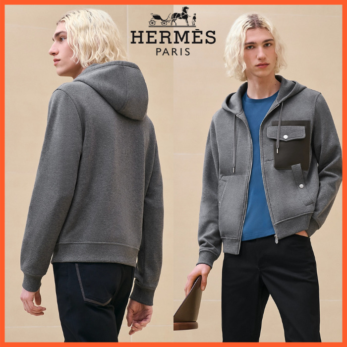 【洗練されたデザイン】HERMES Sweat a capuche zippe