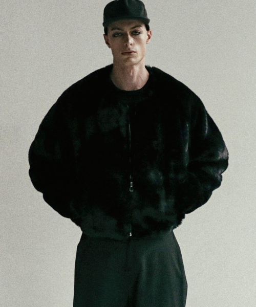 アウターその他 BADBLOOD Beyond Soft Collarless Fur Jacket Black