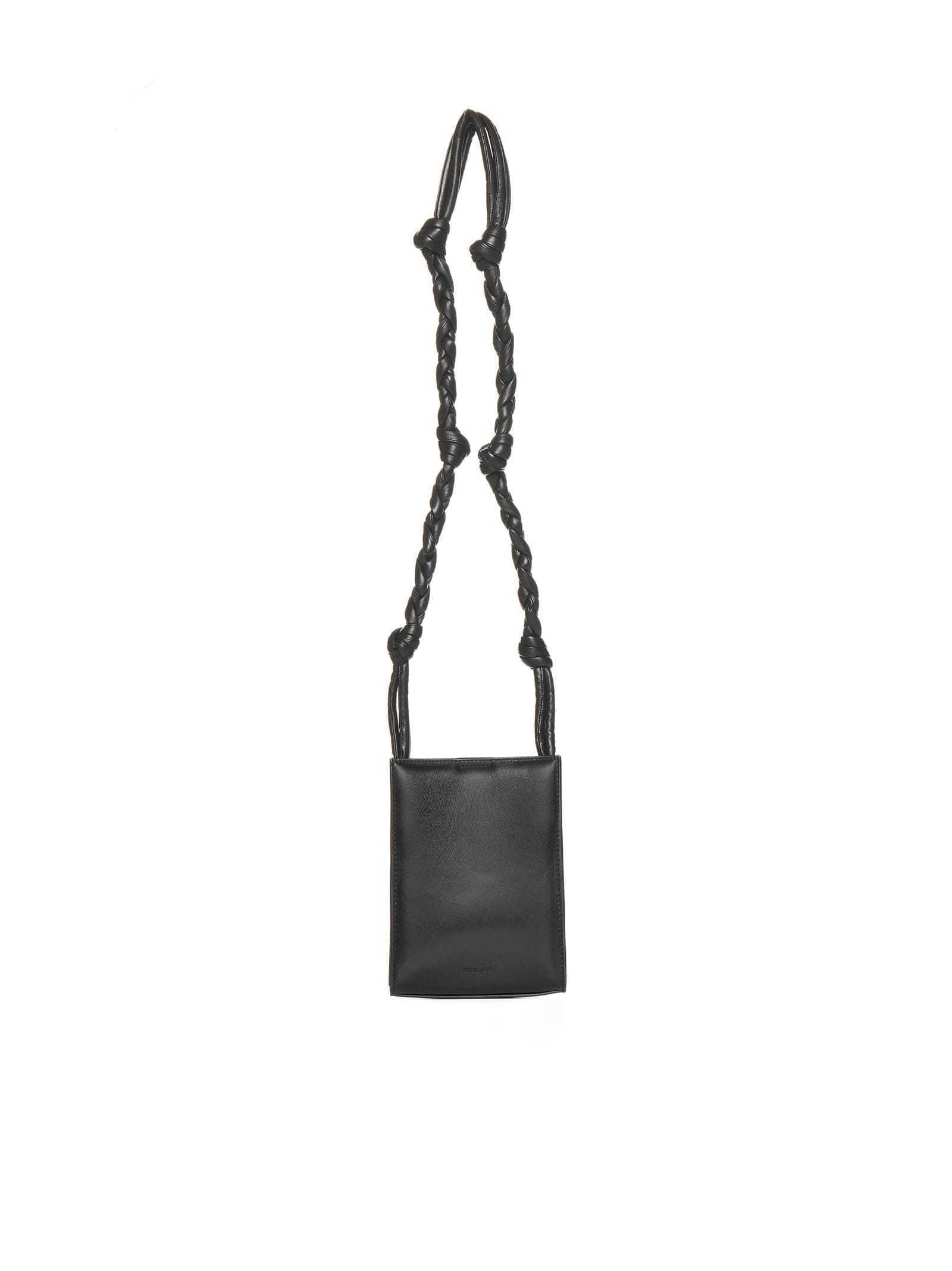 【送料&関税込】Jil Sander Black Leather Tangle Crossbody Ba