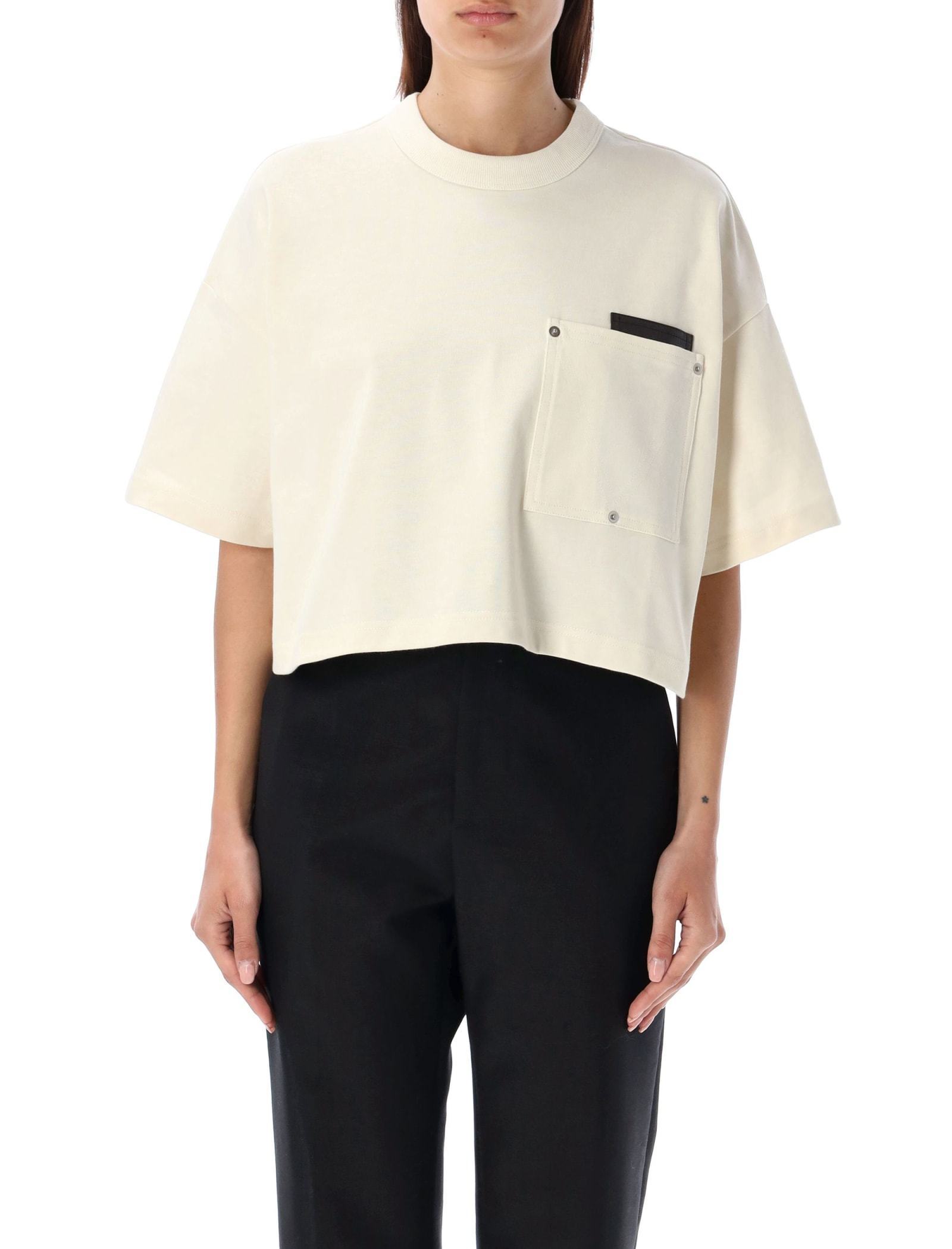 【送料&関税込】Bottega Veneta Cropped T-shirt With Leather