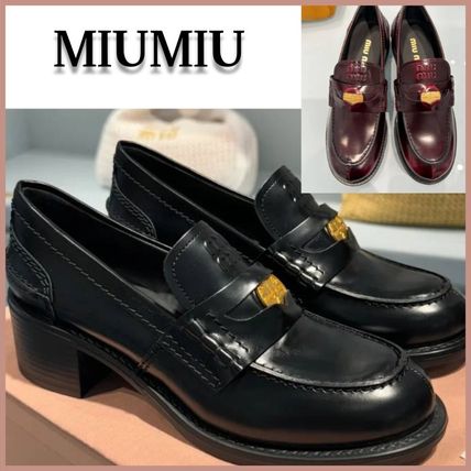 ブラウン（茶色）系 22.5cm MiuMiu(ミュウミュウ) ローファー