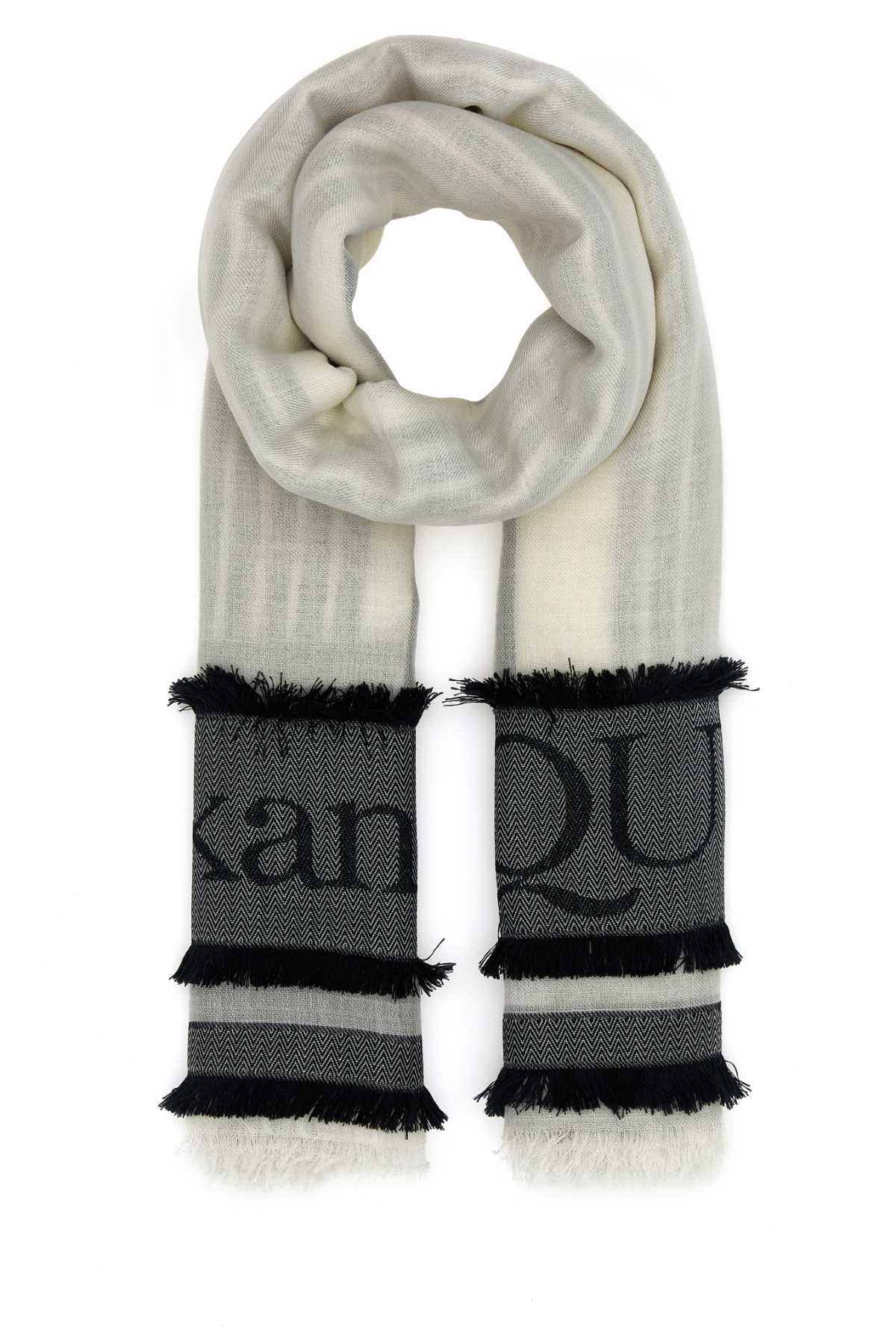 【送料&関税込】Alexander McQueen Ivory Wool Blend Foulard