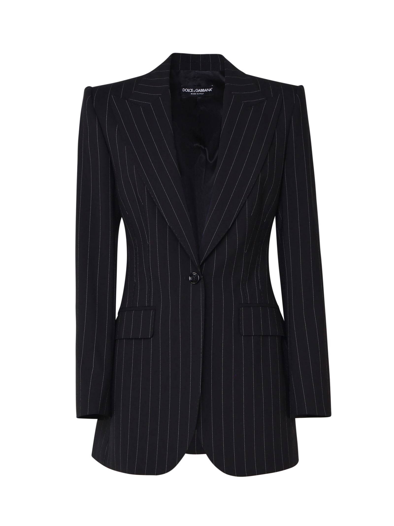 【送料&関税込】Dolce & Gabbana Pinstriped Tailored Blaz