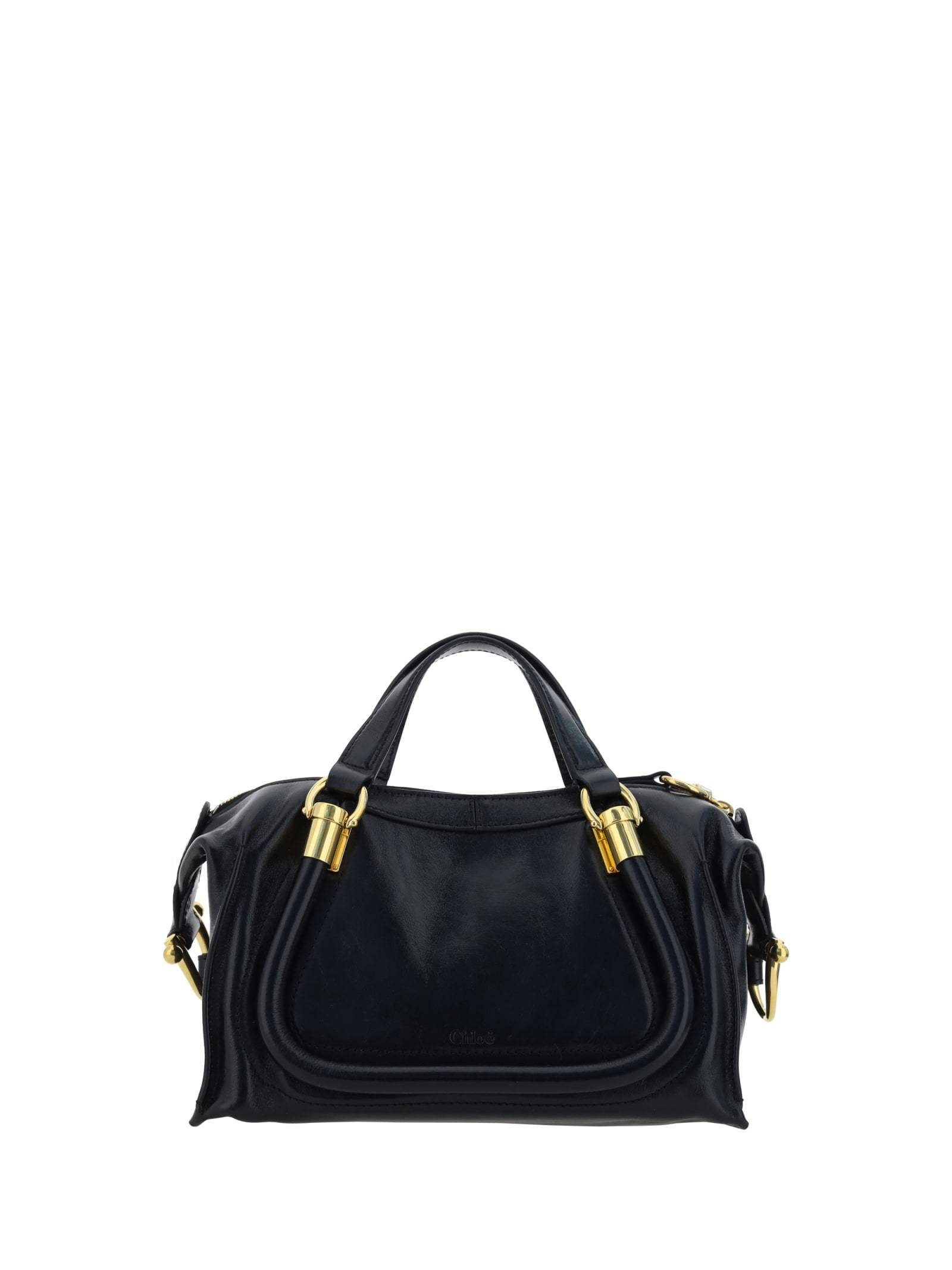 【送料&関税込】ChloAC Black Leather Paraty 24 Handbag